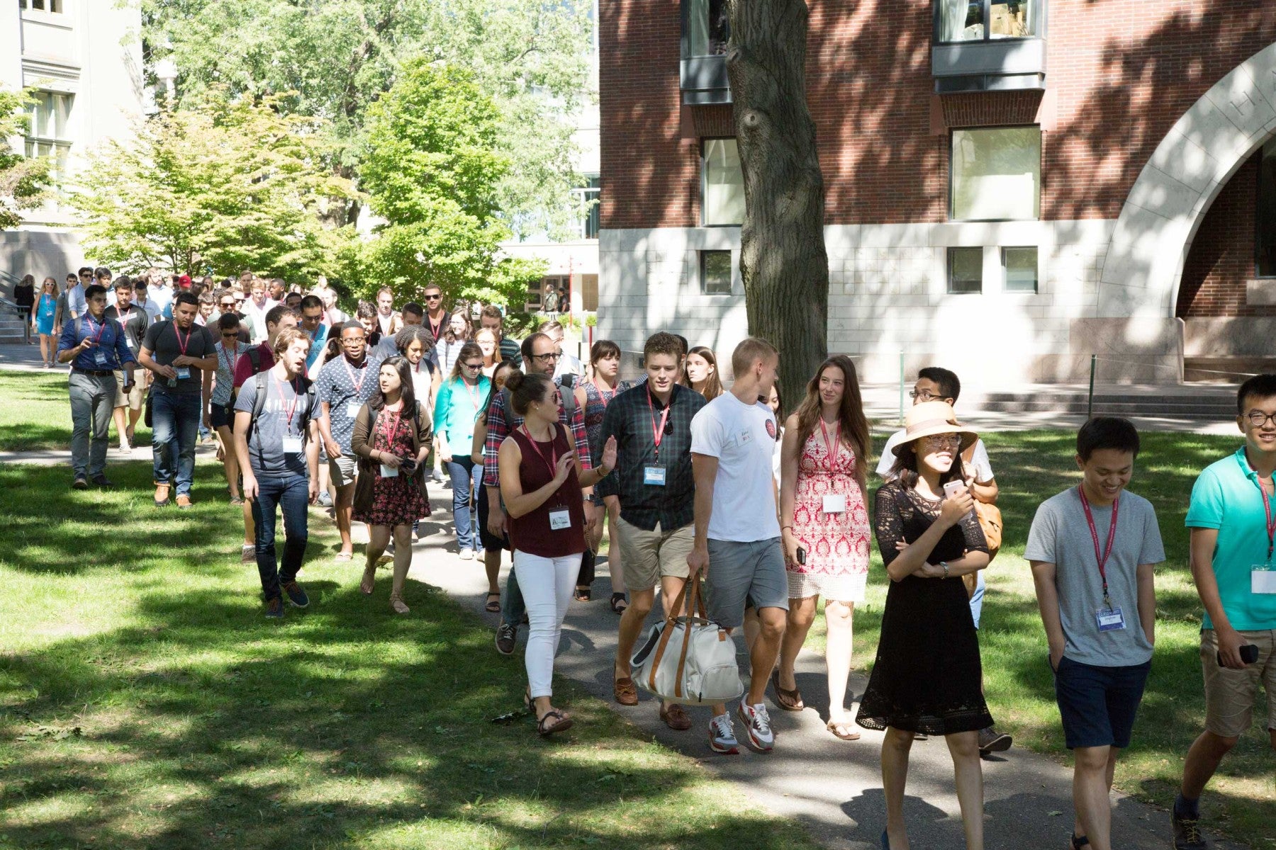 Students in line outside