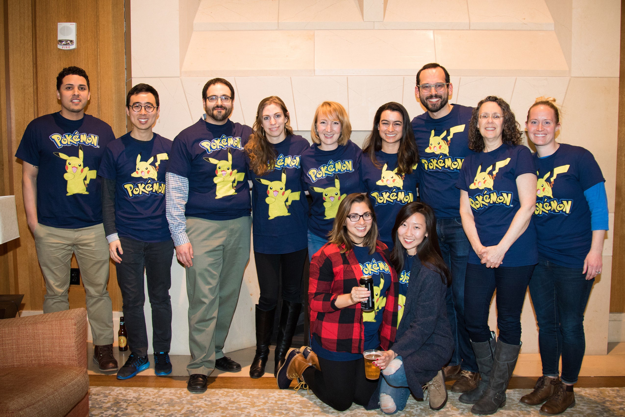 A group of students standing together, smiling