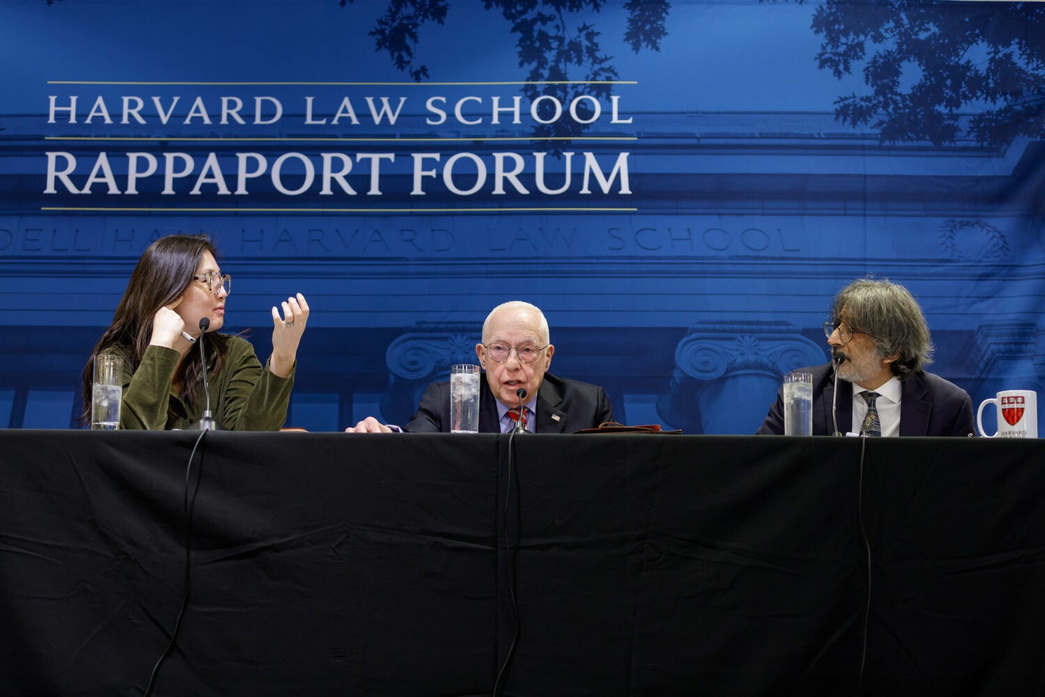 Jeannie Suk Gersen, Michael Mukasey, Akhil Amar.