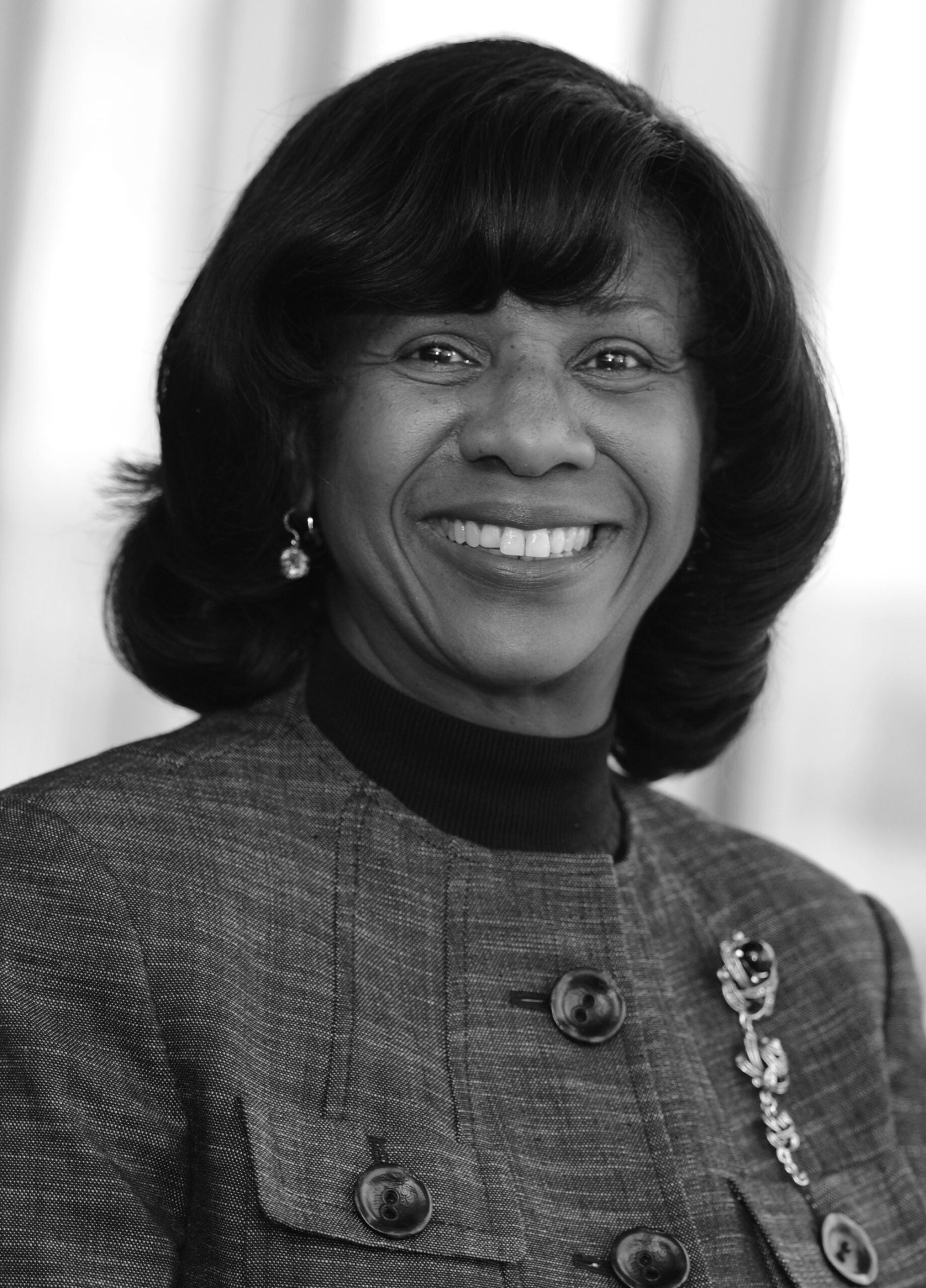 Black and white headshot of a woman