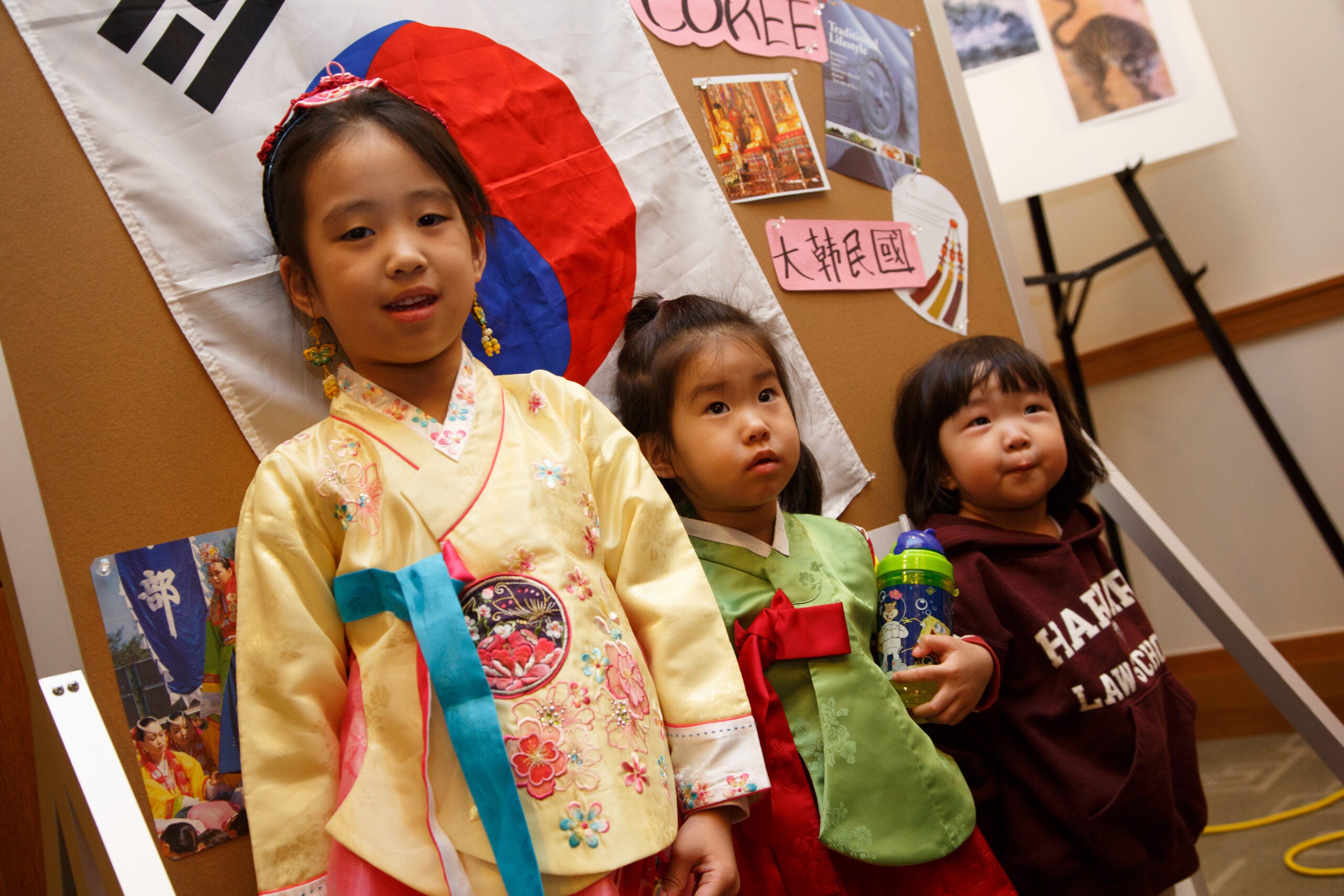 Three children posing together