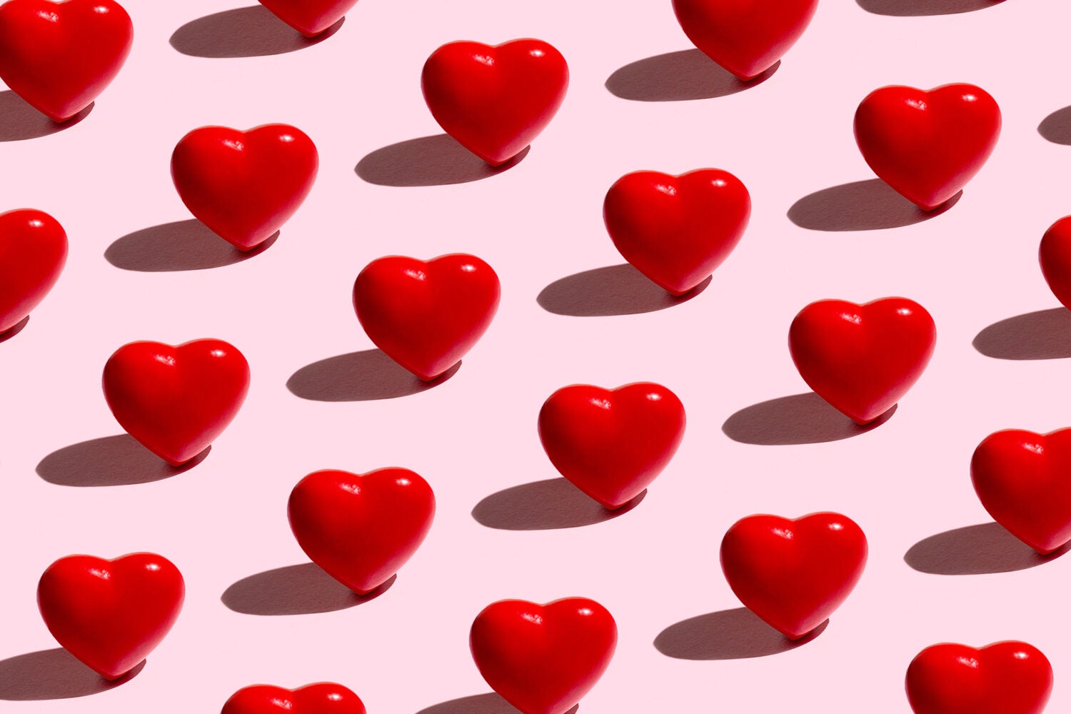 Hearts on a pink background.