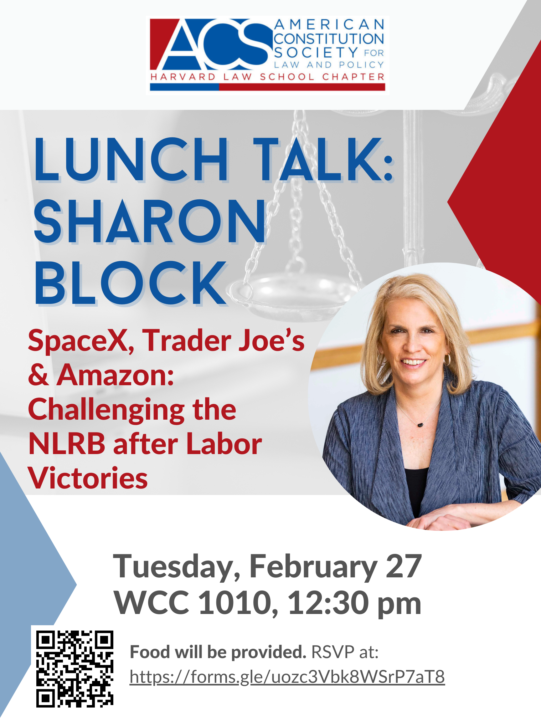 Sharon Block Lunch Talk poster
