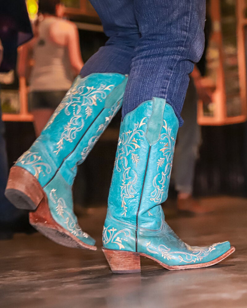 Close-up of cowboy boots.