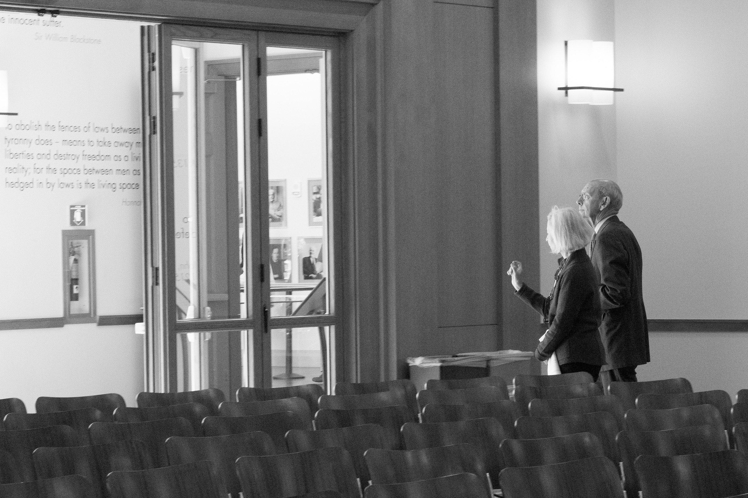 Minow and Stephen Breyer facing window