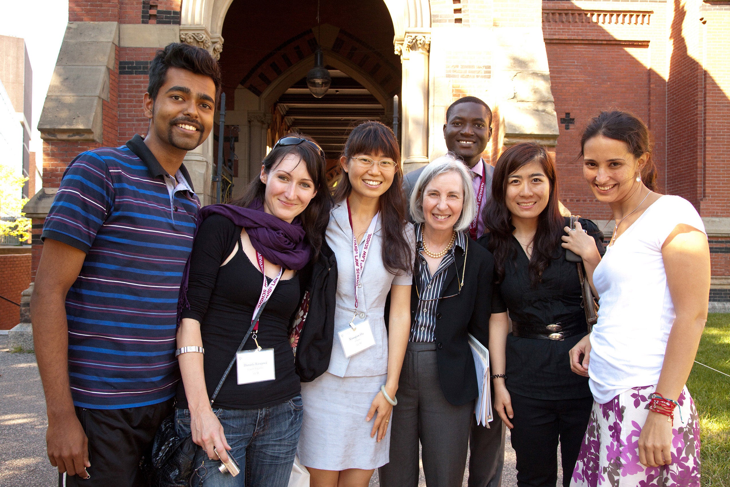 Students pose with Martha Minow