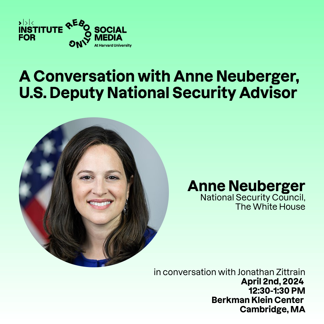 A Conversation with Anne Neuberger, U.S. Deputy National Security Advisor -  Harvard Law School | Harvard Law School