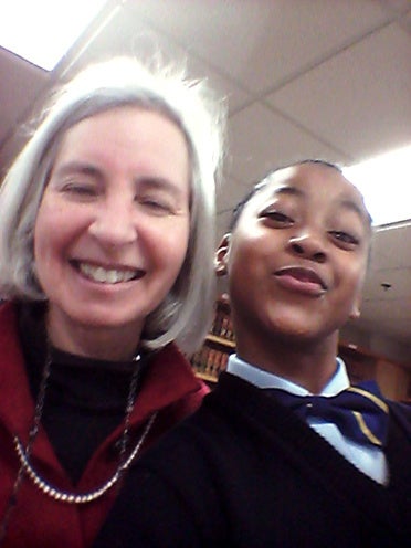Martha Minow and Ariana Pearce take a selfie together