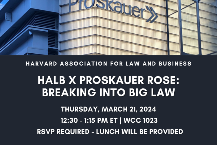 Image thumbnail for HALB x Proskauer Rose: Breaking into Big Law