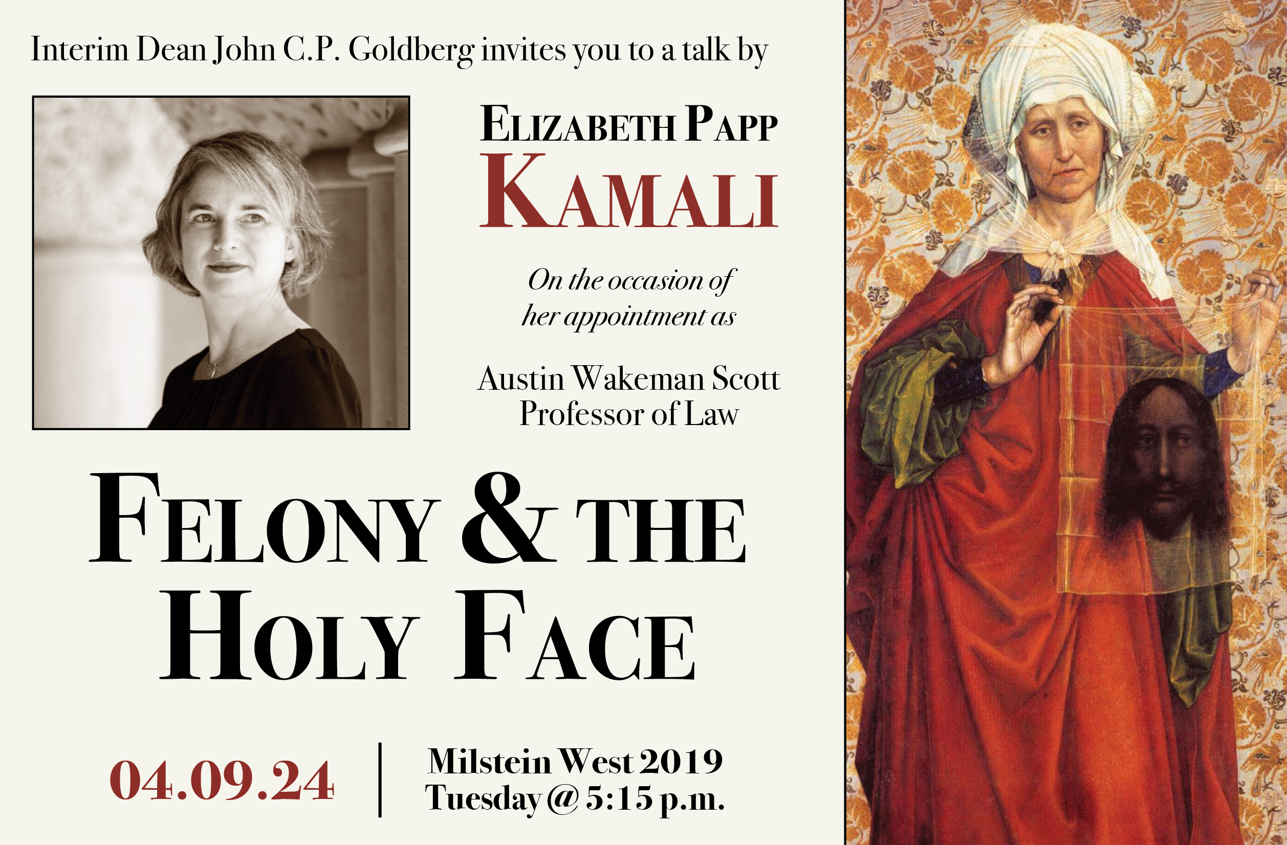 Kamali Chair Lecture poster