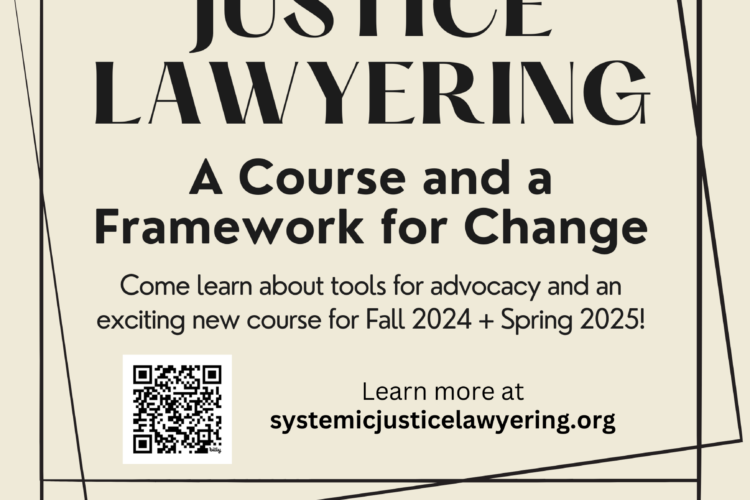 Image thumbnail for Systemic Justice Lawyering: A Course and Framework for Change