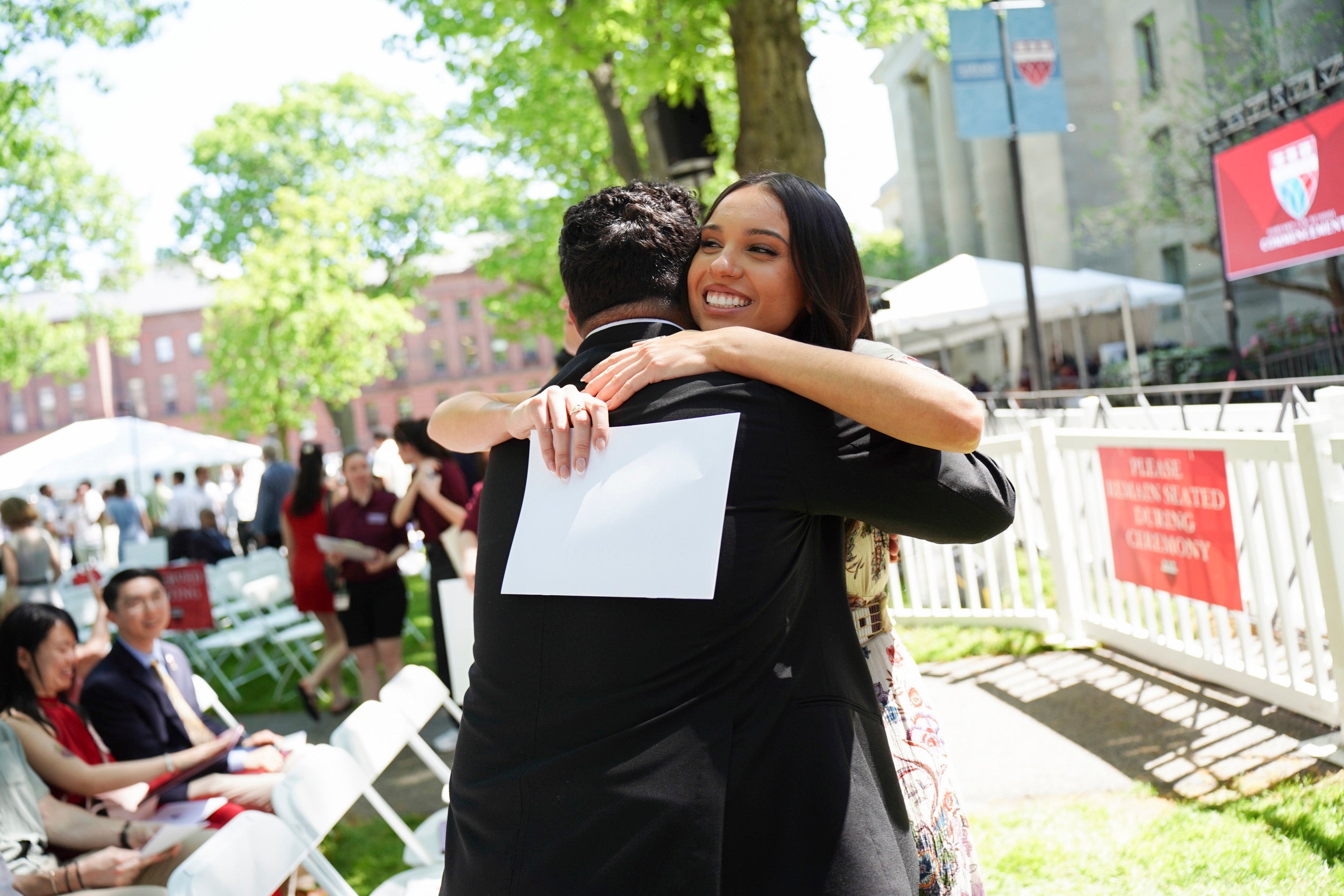 Two people embracing