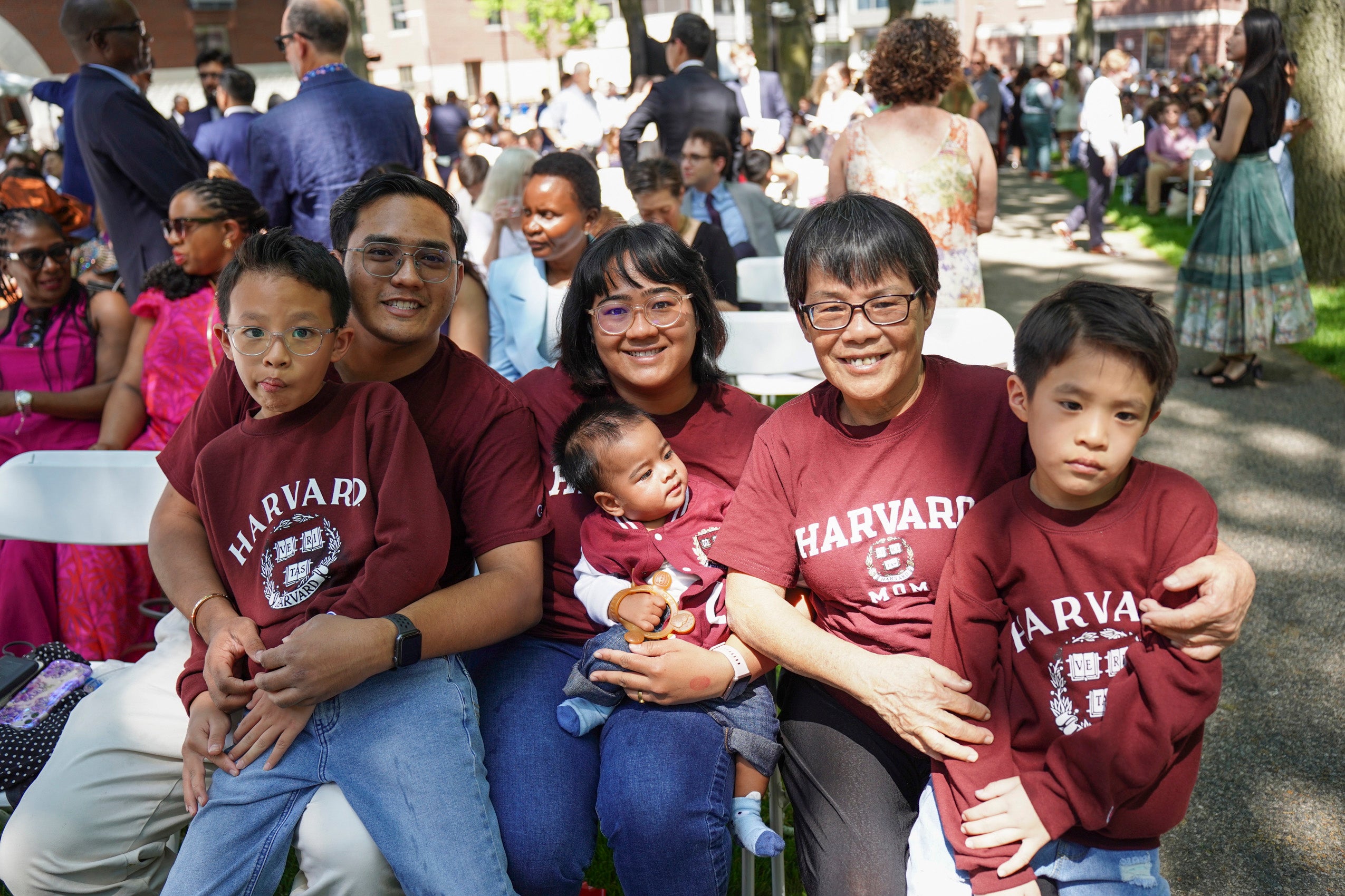 A family posing together