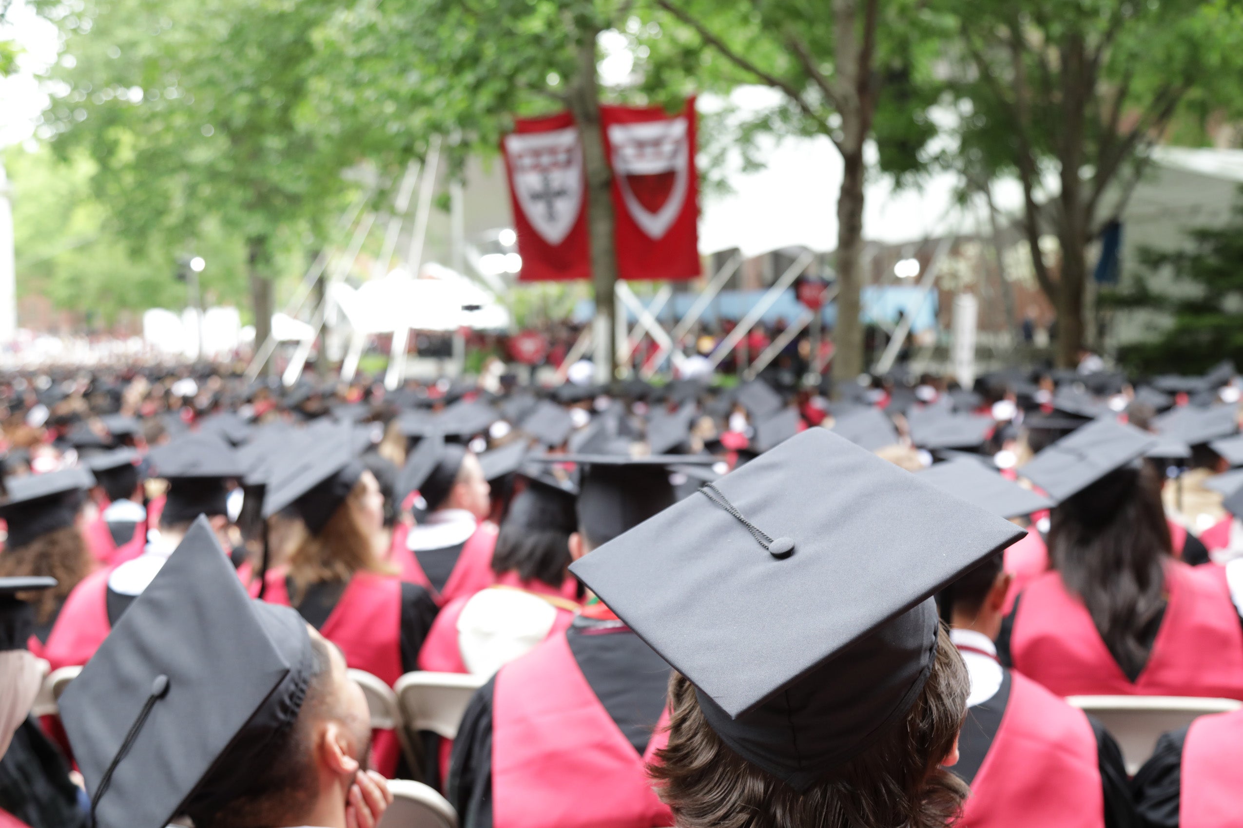 The Class of 2024 seated in Harvard Yard