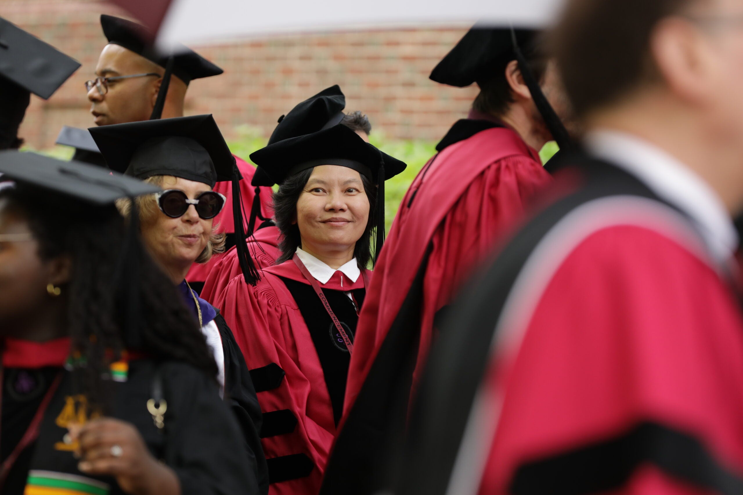 Graduating students seated in Harvard Yard