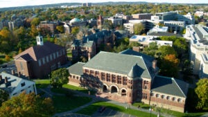 aerial view of Harvard Law School campus