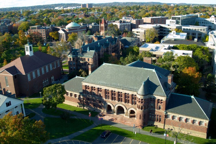 aerial view of Harvard Law School campus