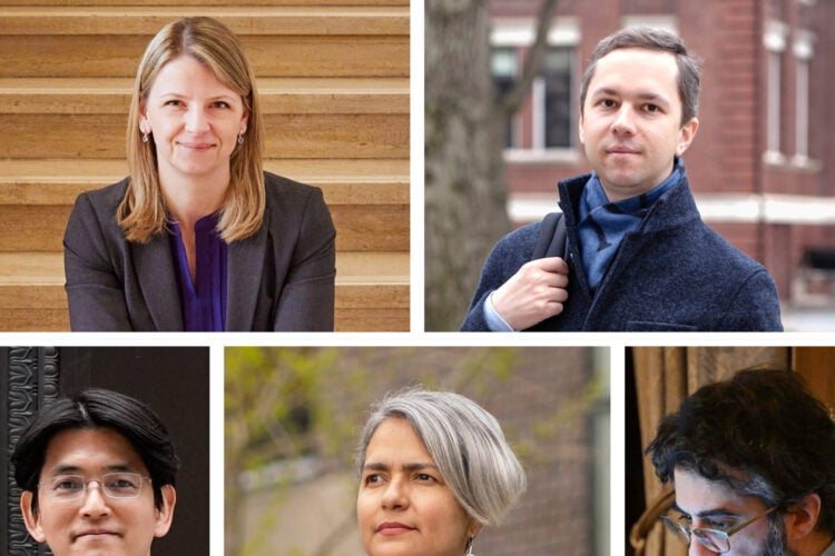 headshots of three woman and two men in a grid.