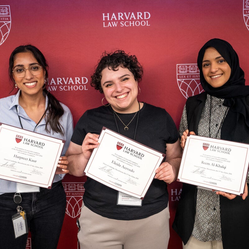 HLS community members gather in Langdell Hall on June 11th, 2024 for the Emerging Leaders Graduation Ceremony.