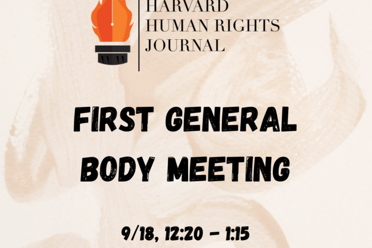 Image thumbnail for Harvard Human Rights Journal General Body Meeting