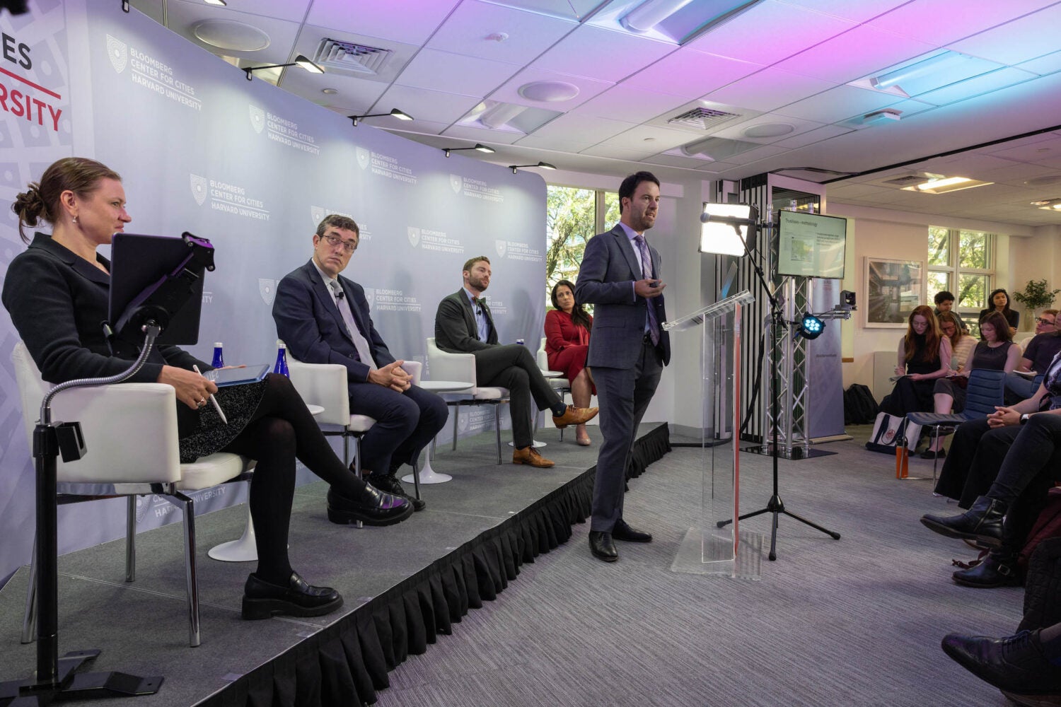 Nicholas Stephanopoulos and panelists at TrueViews launch event.