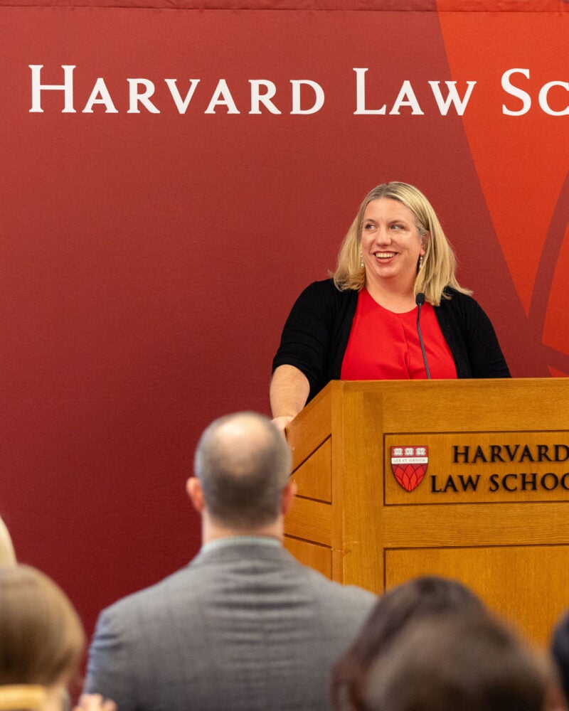 Molly Brady at the podium.