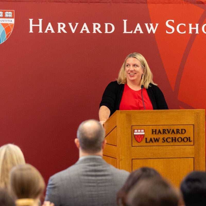 Molly Brady at the podium.