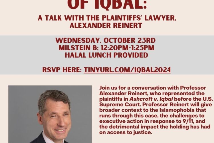 Image thumbnail for The Injustices of Iqbal: A Talk with the Plaintiff’s Lawyer Alexander Reinert