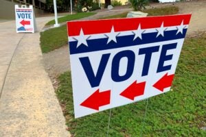 Voting sign.