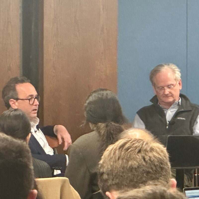 Larry Schwartztol and Lawrence Lessig in conversation.