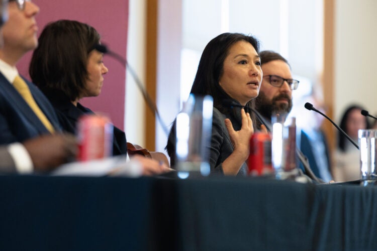 Jeannie Suk speaking on a panel
