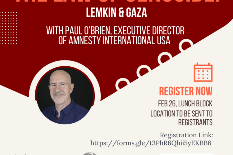 Image thumbnail for The Law of Genocide: Lemkin & Gaza with Paul O’Brien, Executive Director of Amnesty International USA