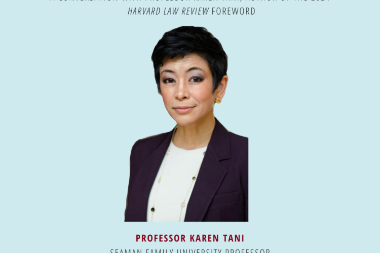 Image thumbnail for Professor Karen Tani & The Harvard Law Review Present: Curation, Narration, Erasure: Power and Possibility at the U.S. Supreme Court