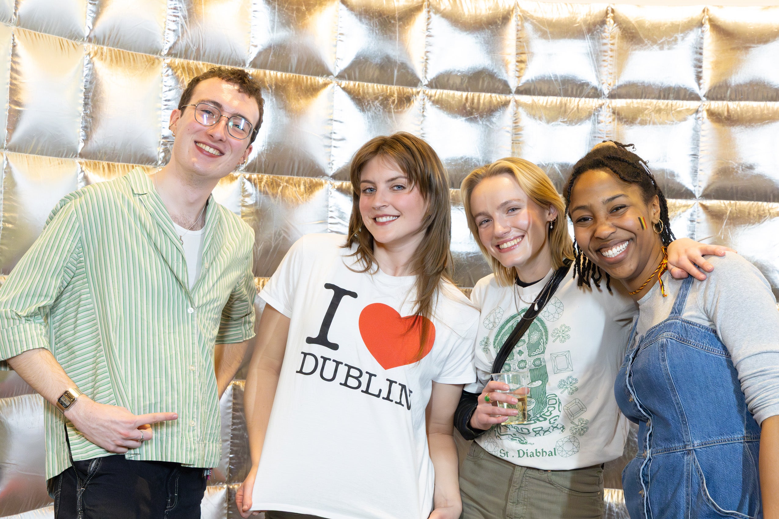 A group of students--one wearing an 