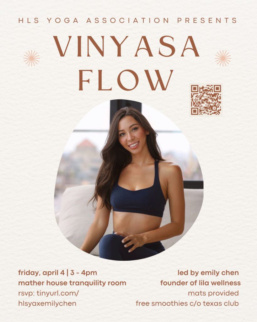 Vinyasa Flow with Emily Chen - Harvard Law School | Harvard Law School
