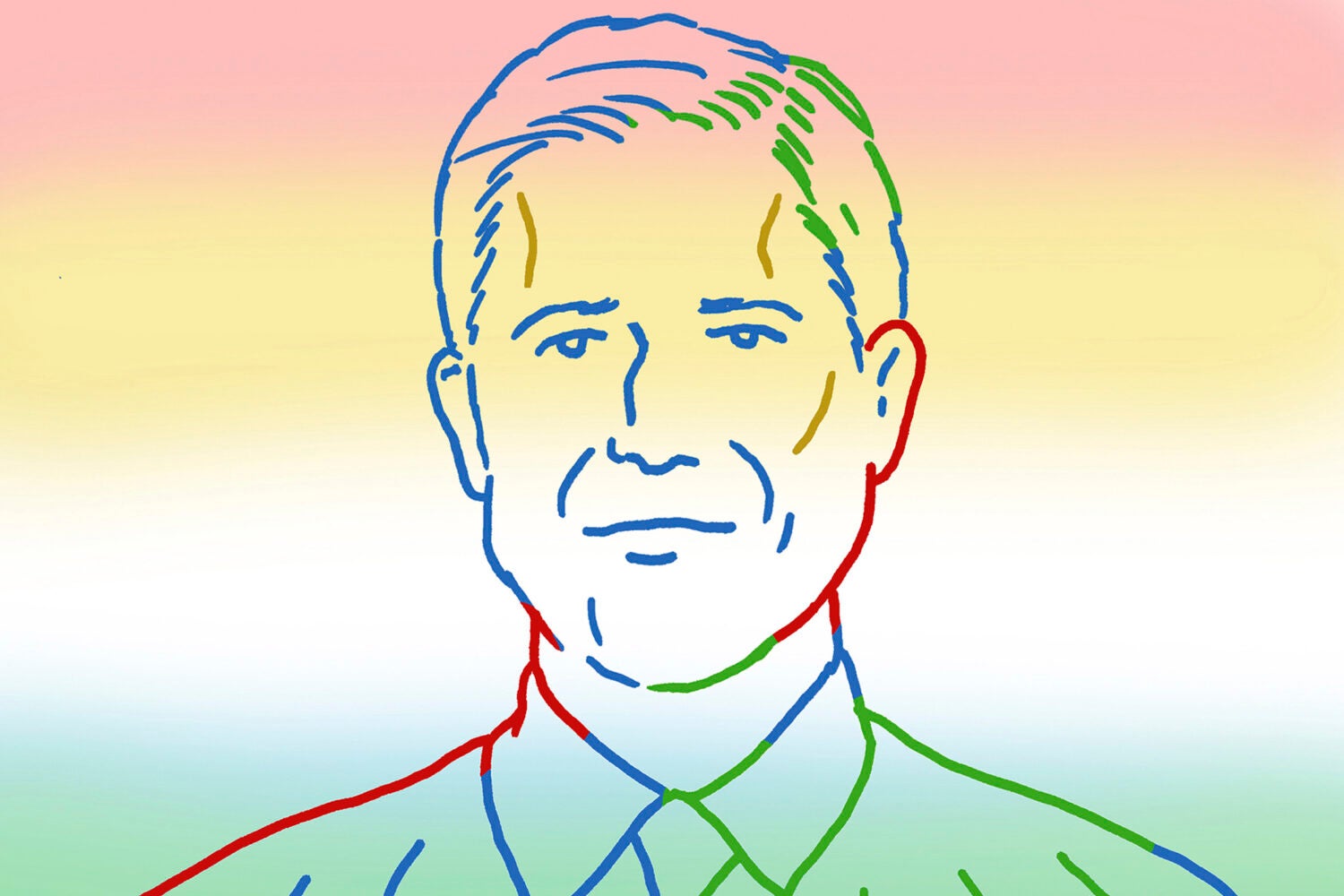 An line drawing illustration of Justice Neil Gorsuch.