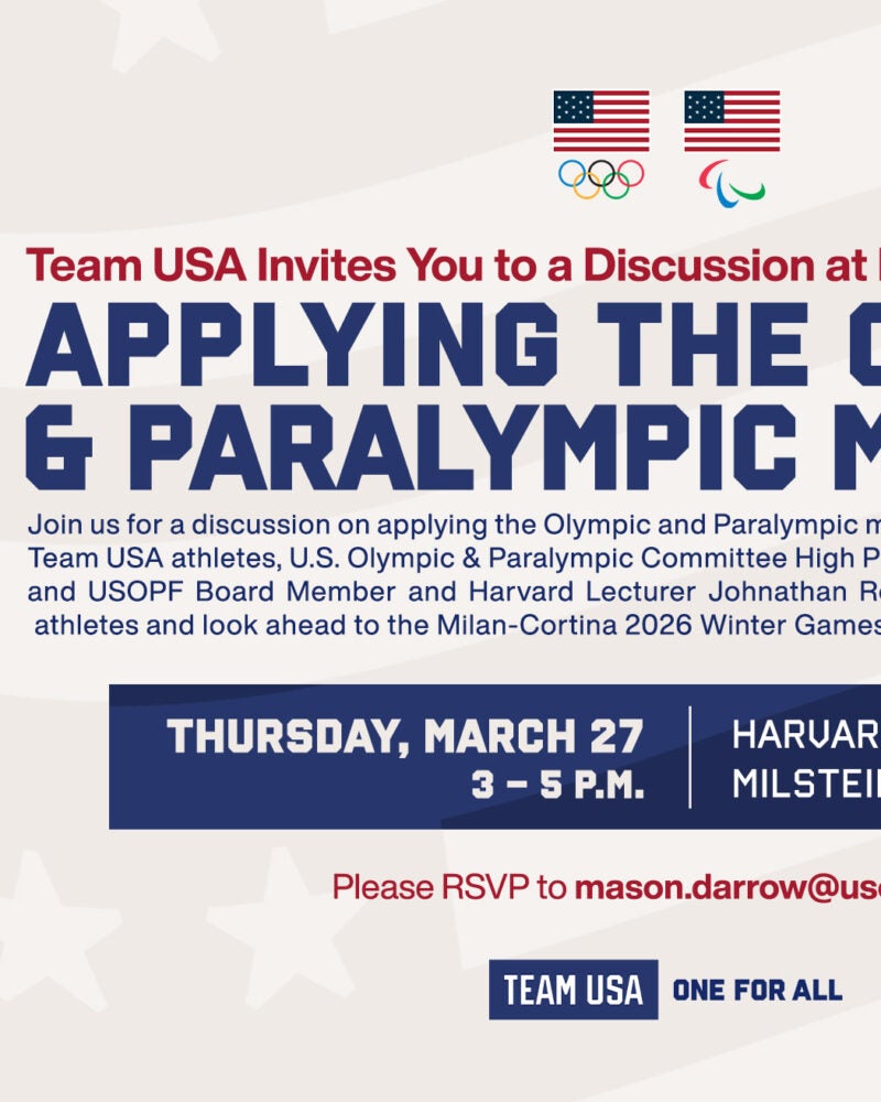 Applying the Olympic Mindset event poster