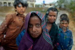 Children in a camp in Pakistan.