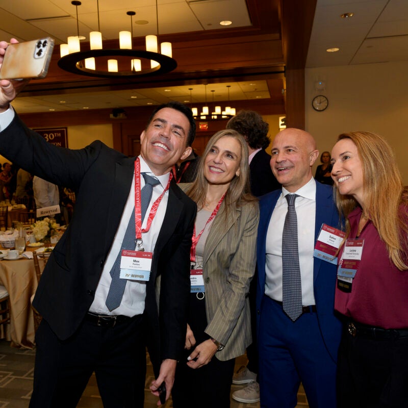 A group of HLS alumni taking a selfie