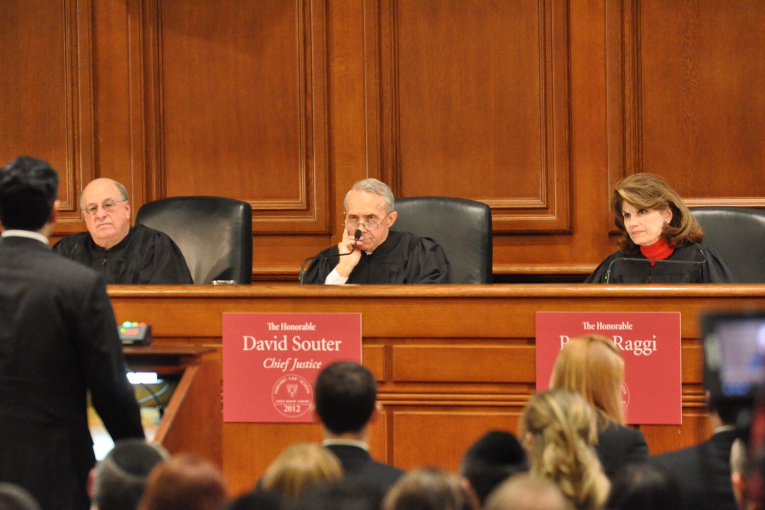 Judges listening at Ames Moot Court