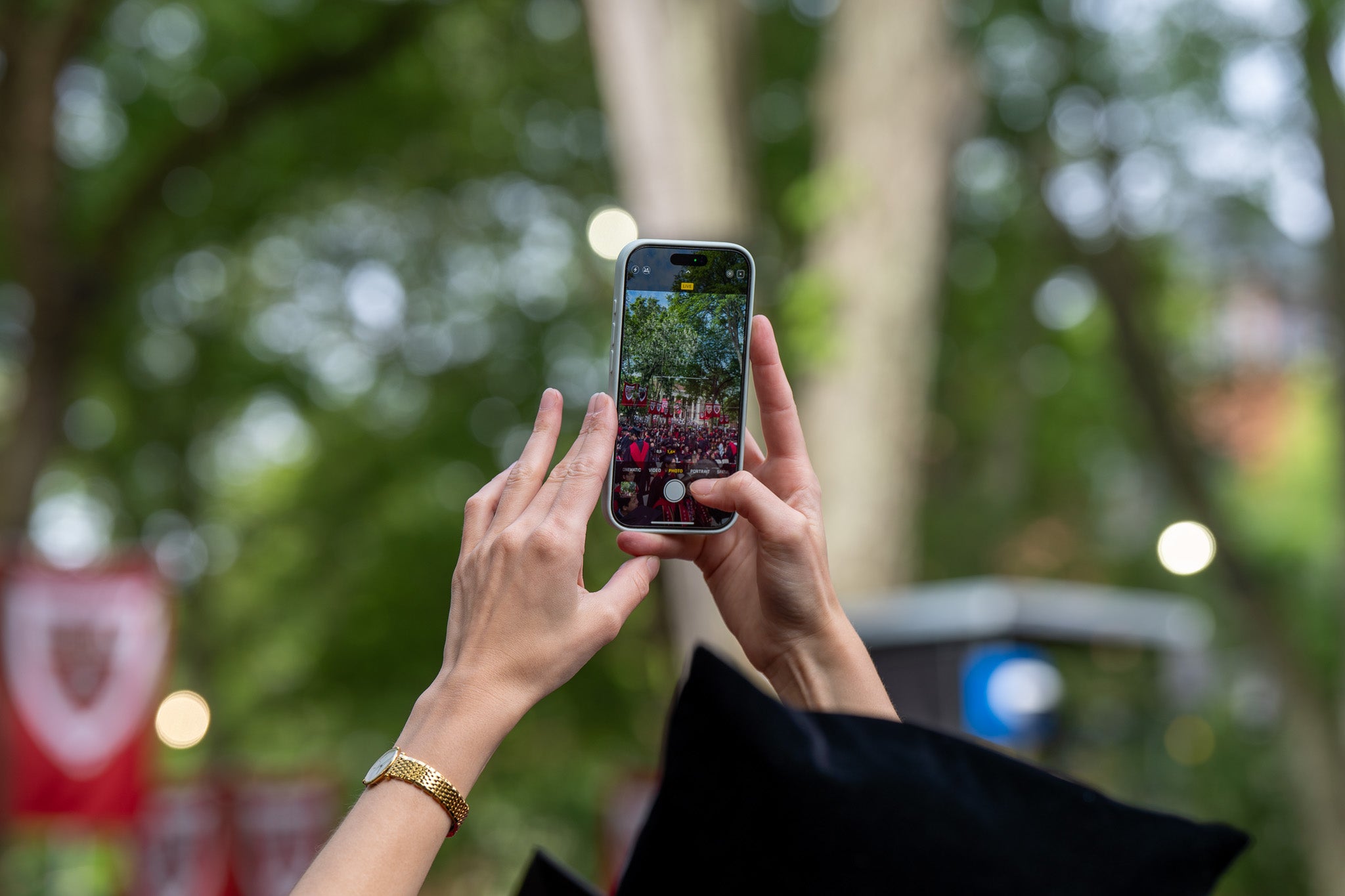 A person taking a photo on their phone