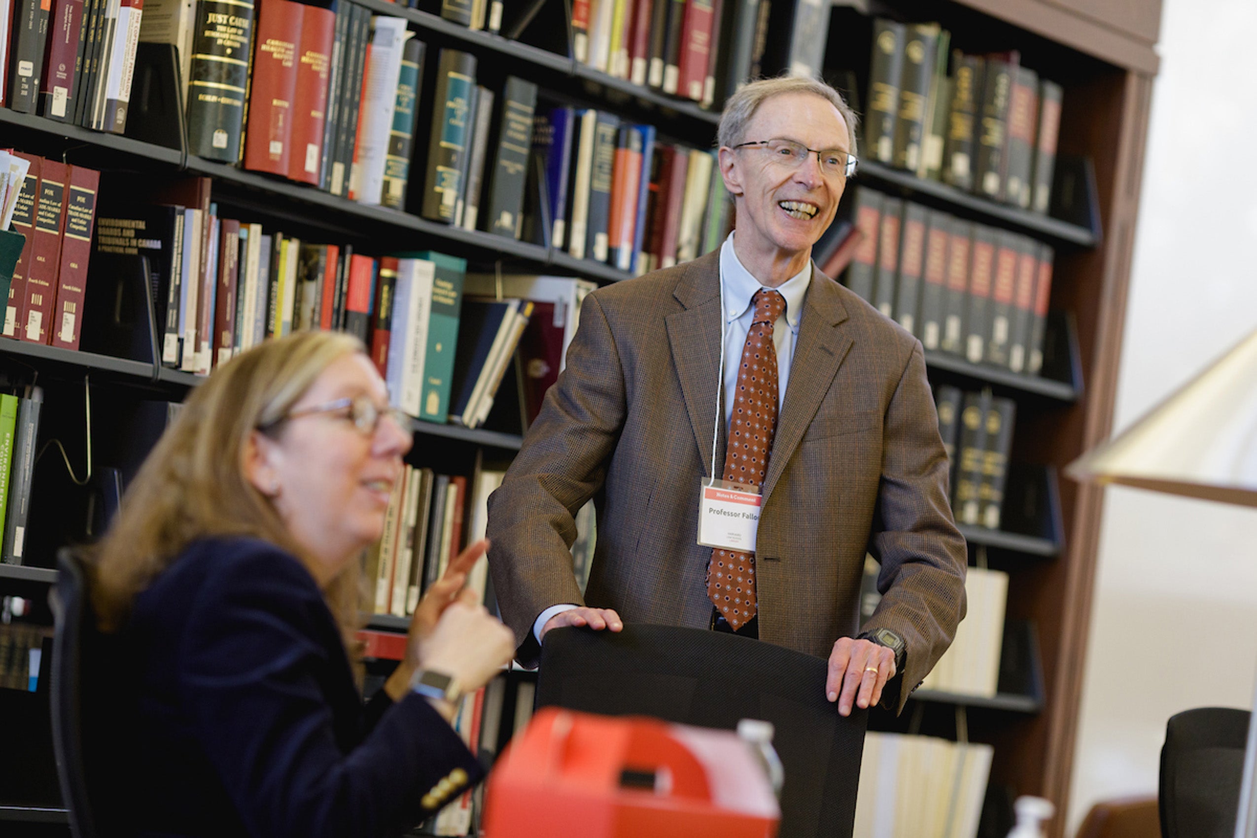 Richard Fallon in the library.
