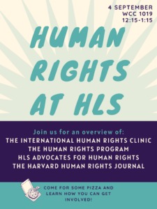 Human Rights at HLS event poster