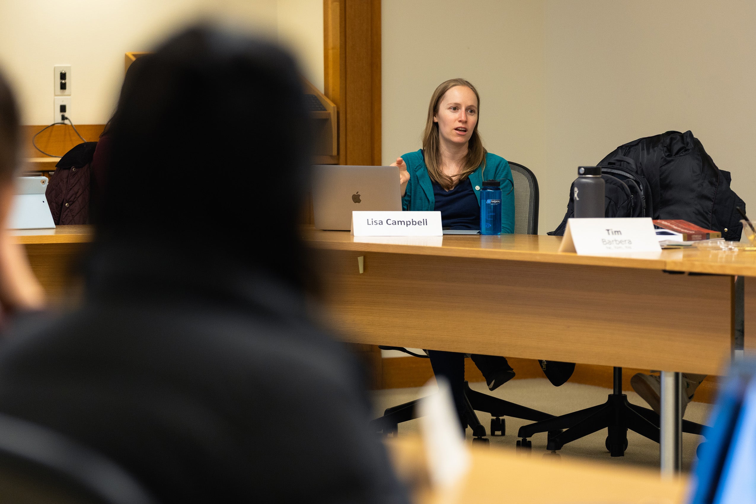 Students speaking in a classroom