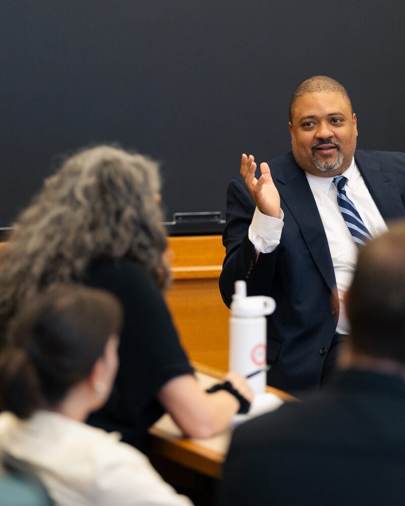 Alvin Bragg speaks to attendees.