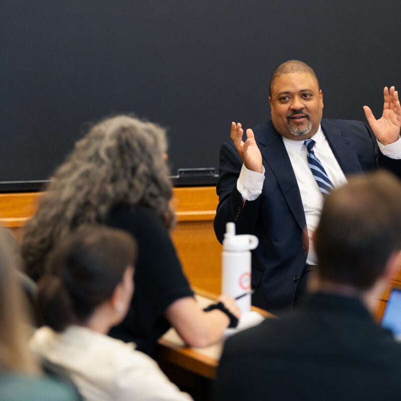 Alvin Bragg speaks to attendees.