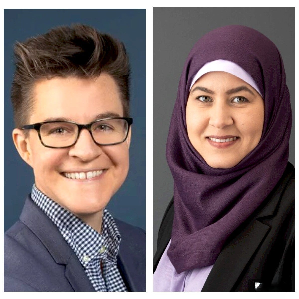 Head shots of professor Erica Chenoweth and postdoc Soha Hammam