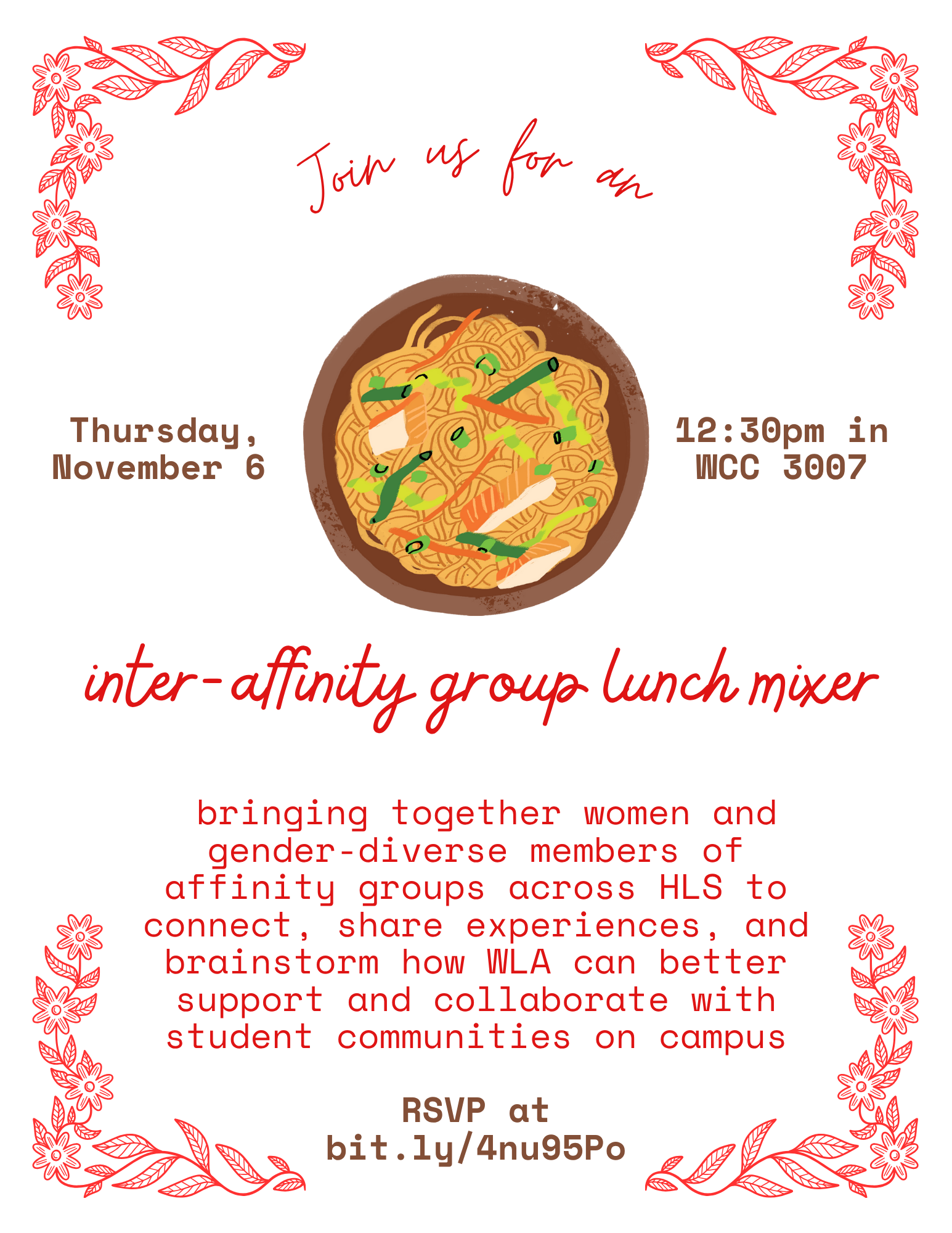 Inter affinity group lunch mixer event poster