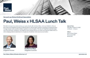 Weiss x HLSAA Lunch Talk Event Poster
