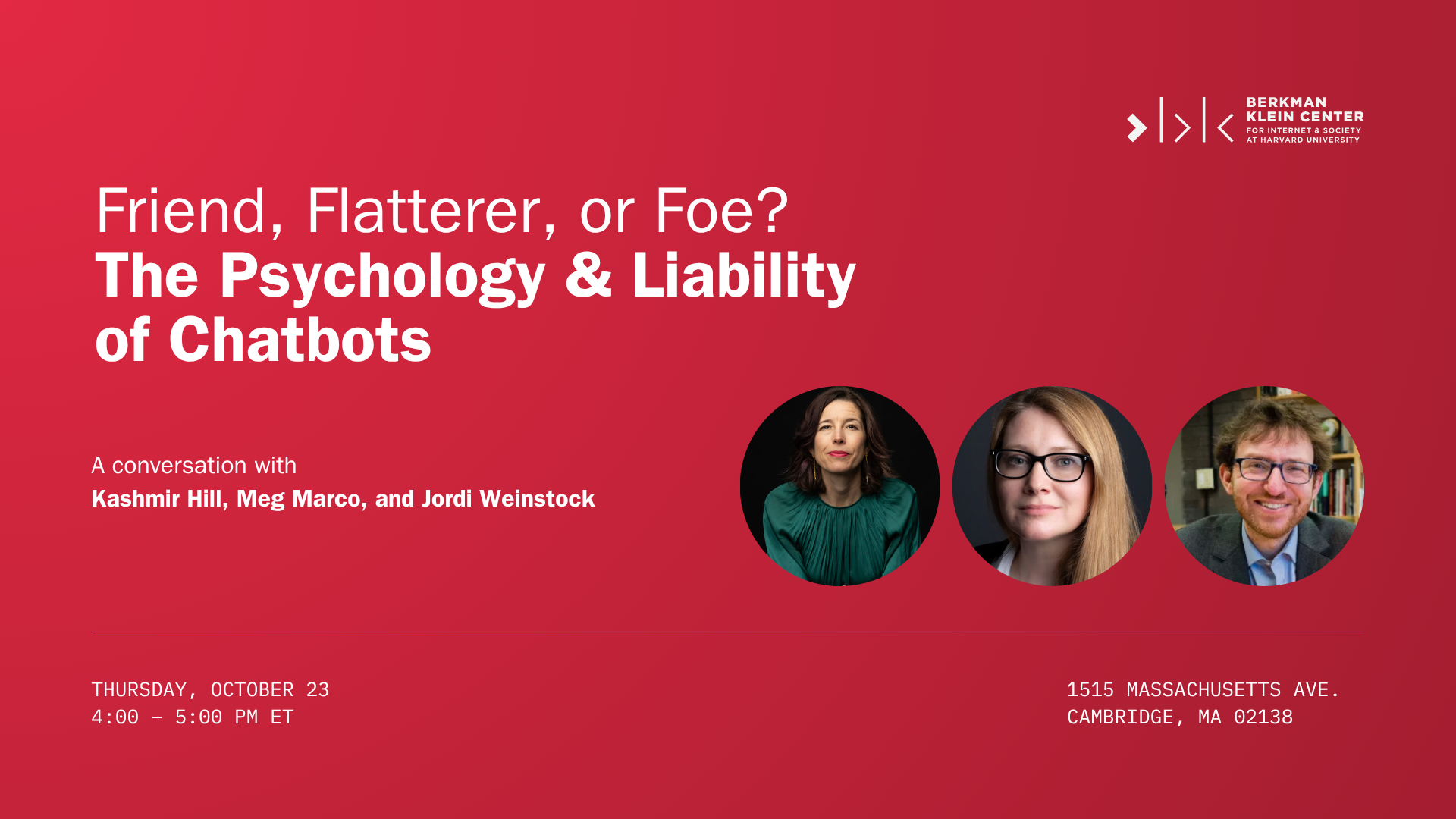 Friend, Flatterer, or Foe? The Psychology and Liability of Chatbots poster